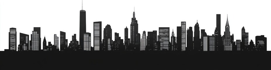 Fototapeta premium New York City Skyline Silhouette (3)
