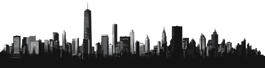 Fototapeta premium Urban Skyline Silhouette (3)