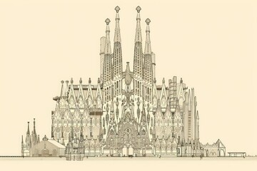 Fototapeta premium La sagrada familia cathedral in spain architecture building landmark.