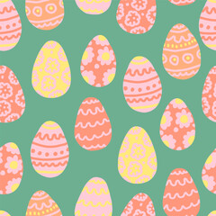 Hand Drawn Easter Egg Seamless Pattern
