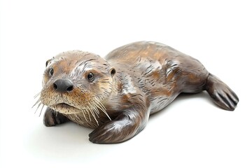 Otter isolated on white background