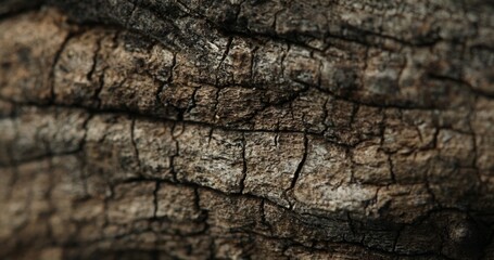 Close-Up of Cracked and Weathered Tree Bark
