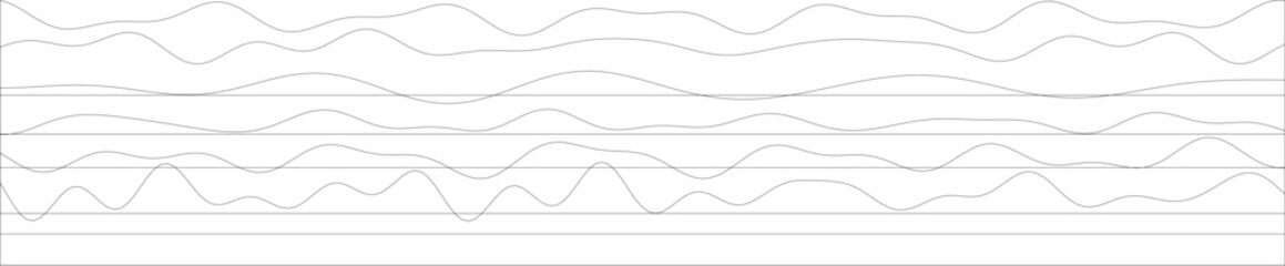 Abstract line art with wavy patterns on white background.