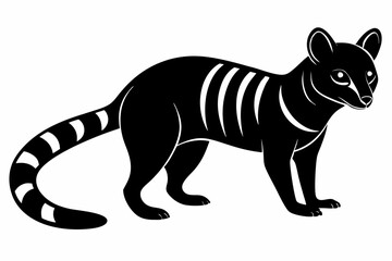 banded palm civet silhouette black vector