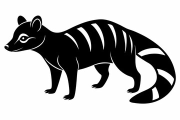 banded palm civet silhouette black vector