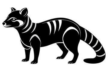 banded palm civet silhouette black vector