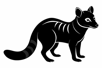 banded palm civet silhouette black vector