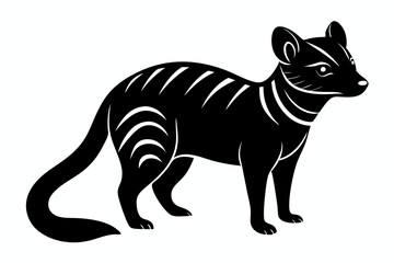 banded palm civet silhouette black vector