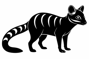 banded palm civet silhouette black vector