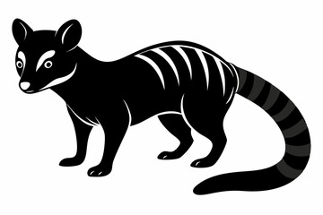 banded palm civet silhouette black vector