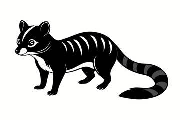 banded palm civet silhouette black vector