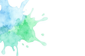 Obraz premium green and blue watercolor stain on a white background