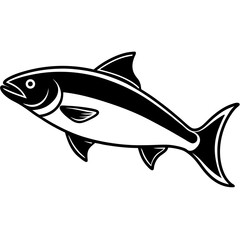 Fototapeta premium High-resolution salmon fish vector for seafood designs, fishing logos, and digital artwork.