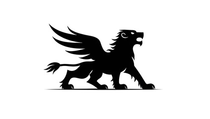 Fototapeta premium heraldic lion vector illustration white background generative Ai