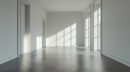 Obraz premium Sunlit Hallway: Minimalist Interior Design