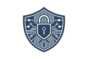 Secure Shield Vector Illustration featuring a padlock and lock, symbolizing cybersecurity, protection, privacy, digital safety, and data encryption in a modern, minimal, and professional design style.