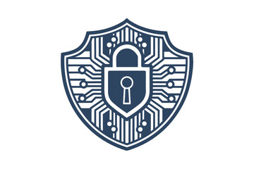 Secure Shield Vector Illustration featuring a padlock and lock, symbolizing cybersecurity, protection, privacy, digital safety, and data encryption in a modern, minimal, and professional design style.