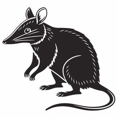 Bandicoot black silhouette icon vector