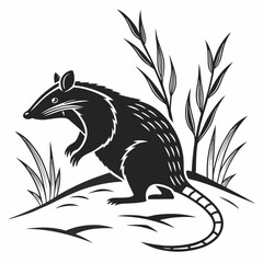 Bandicoot black silhouette icon vector