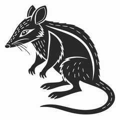 Bandicoot black silhouette icon vector