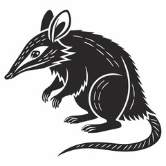 Bandicoot black silhouette icon vector