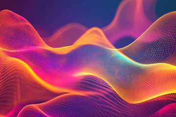 Obraz premium vibrant electric abstract intricate, glowing lines representing brainwaves, with a energetic color palette minimal background with copy space