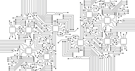 Vector abstract circuit board. Abstract vector background with high tech circuit board. Microchip background.