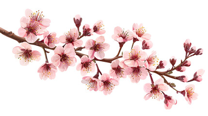 Beautiful cherry blossom branch in full bloom.