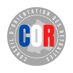 Symbole COR conseil d'orientation des retraites en France