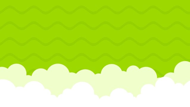 Green Cartoon Clouds Moving Animated Background