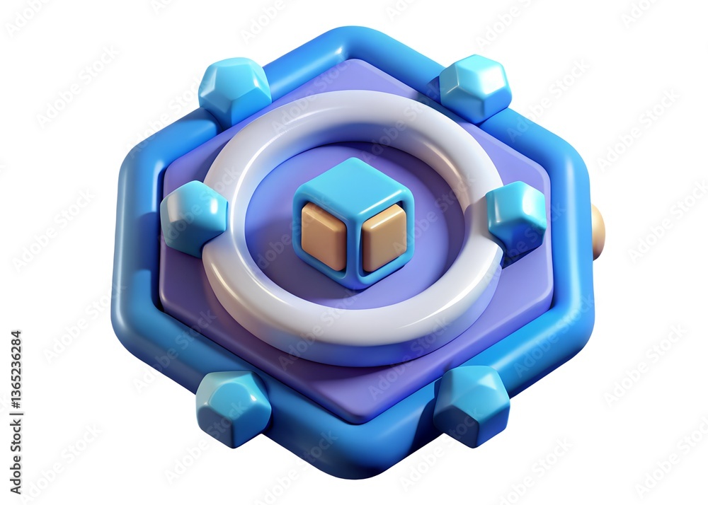 Poster Innovation in design: Abstract geometric design features a visually appealing three-dimensional composition