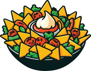 Nachos vector art illustration. Nachos vector icon.