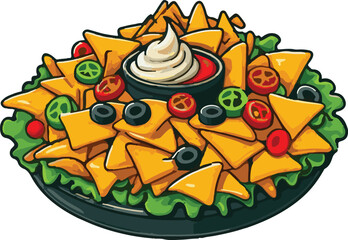 Nachos vector art illustration. Nachos vector icon.