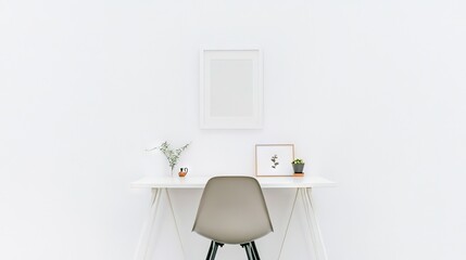 Sleek Office Minimalism: Sunlit Workspace with Design Aesthetics