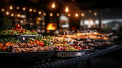 Obraz premium Diverse selection of delectable dishes including a variety of appetizers entrees and desserts