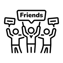 Obraz premium A linear style icon of encouraging friends 