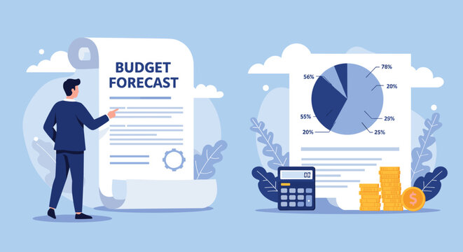 Businessman reviewing budget forecast.