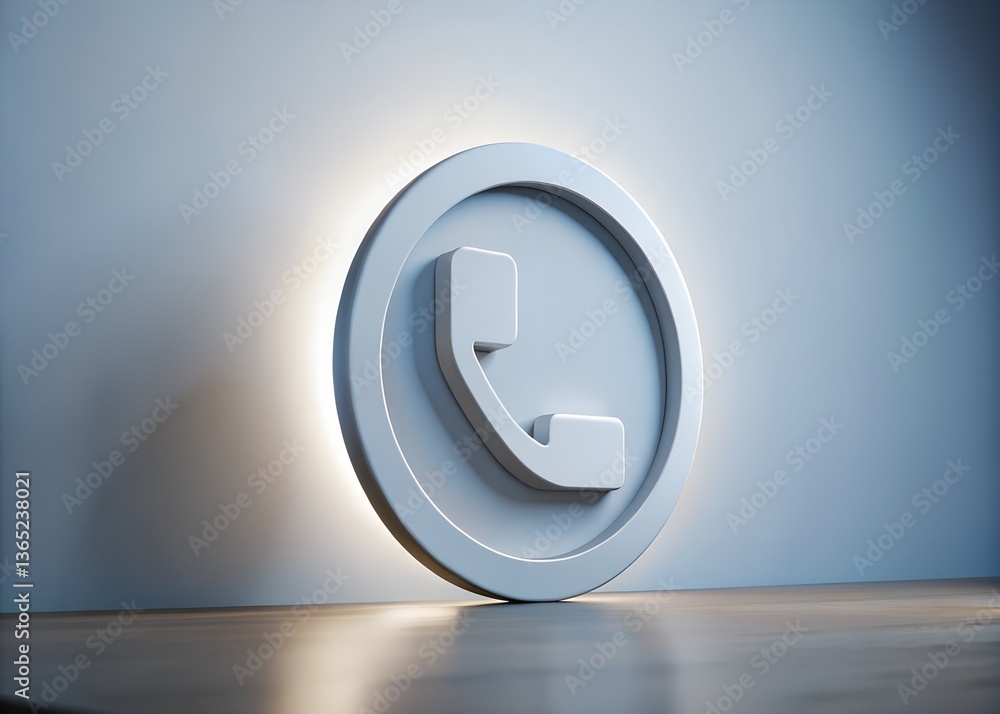 Poster call icon: a minimalist and modern rendering of a call icon, designed to evoke a sense of direct com