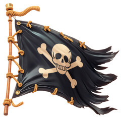 Pirate flag wave open sea digital artwork nautical theme dynamic viewpoint