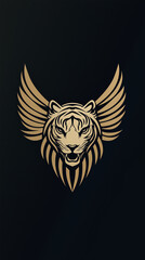 tiger head and wings