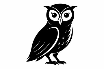 barn owl silhouette black vector