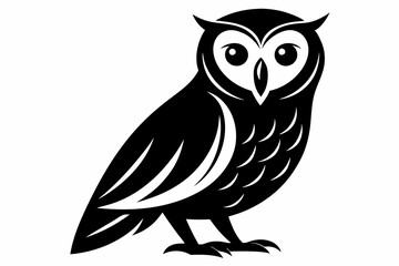 barn owl silhouette black vector