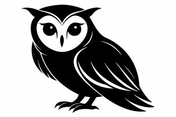 barn owl silhouette black vector