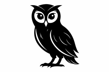barn owl silhouette black vector