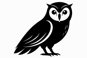 barn owl silhouette black vector