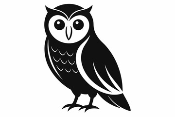barn owl silhouette black vector