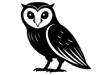 barn owl silhouette black vector