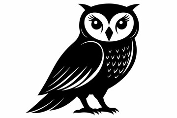 barn owl silhouette black vector