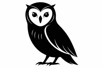 barn owl silhouette black vector