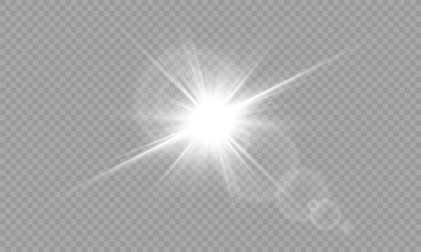 Glow isolated white transparent light effect, sun light with lens flare effect. Sun flush, Overlays, light, Sun, sunrays, transitions, lens flare, light leaks and glare in PNG format. PNG sunlight 